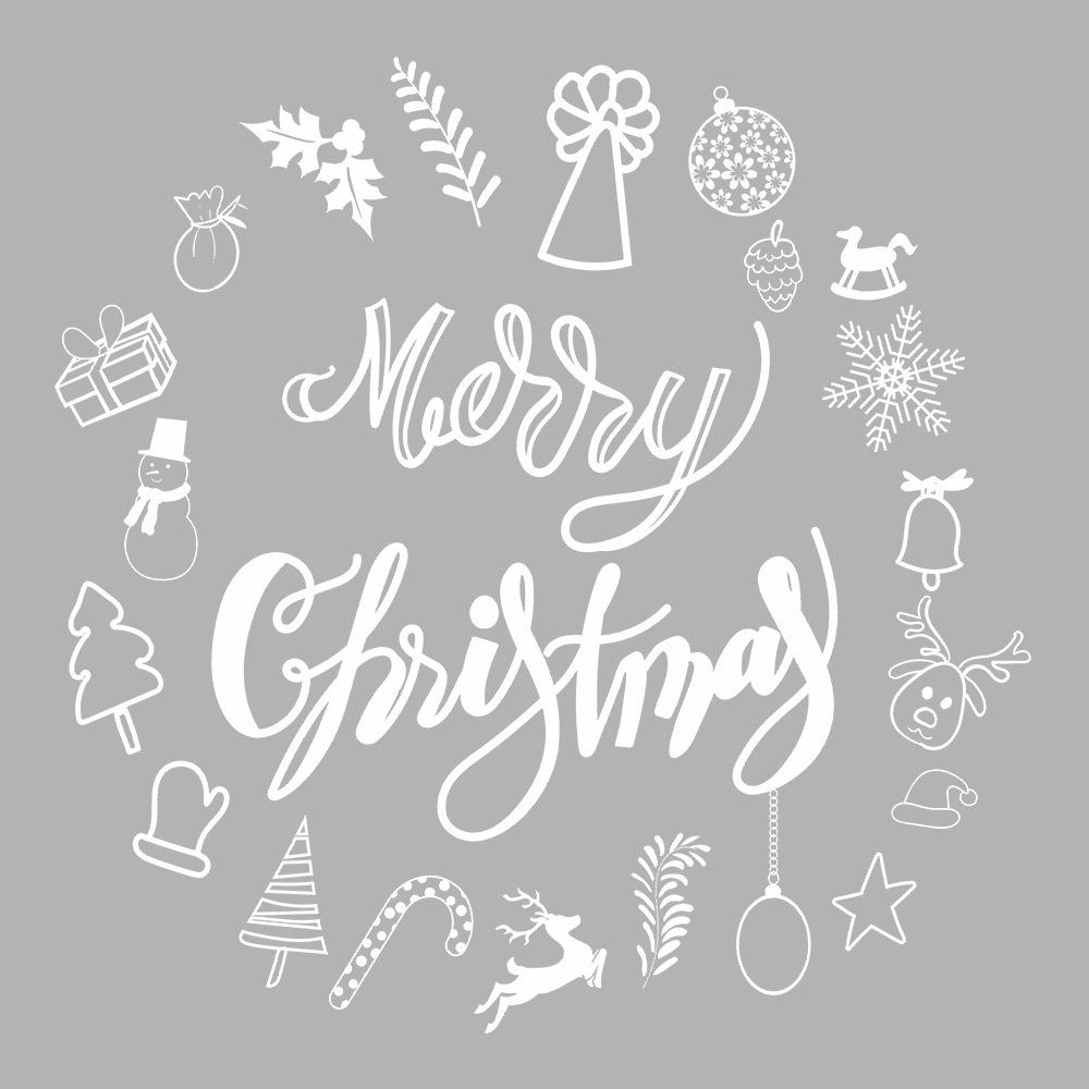 Fun-f270 Christmas English Slogan Washing Machine Home Beautification Decoration Sticker UV Full Penetration