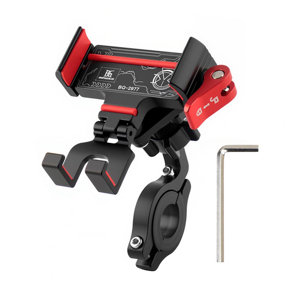 Bicycle Phone Mount 360 Degree Rotation Phone Holder Universal Lightweight Aluminum Alloy Bicycle Phone for Handlebar for Secure Red Black A