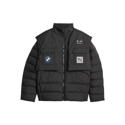 Puma Kurtka Bmw Mms Garage Crew Naszywka z Logo Nadruk Wyścigowy Stójka Kurtka Bawełniana Unisex Czarna 621012-01