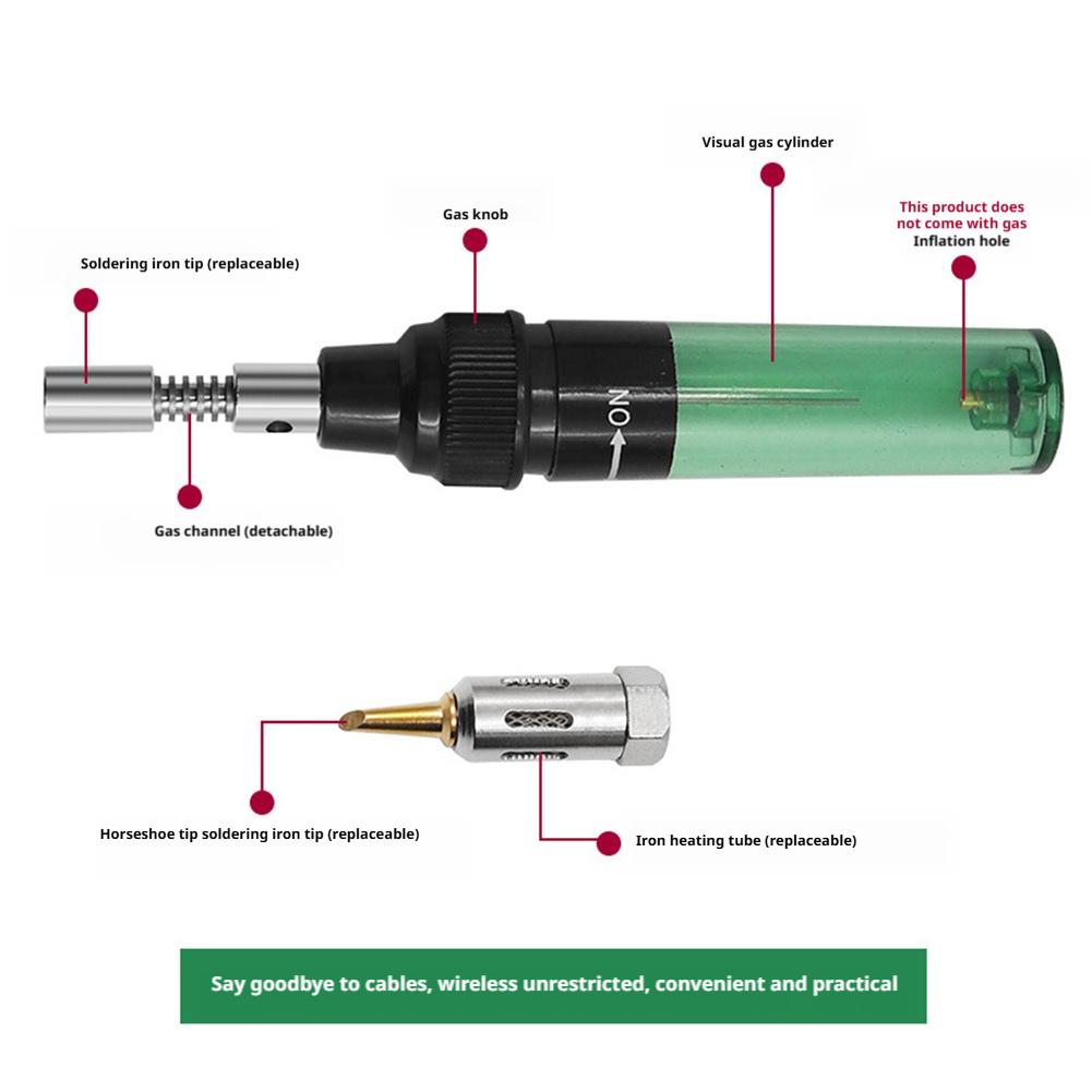 4-in-1 Pen-shaped Gas Soldering Iron,Adjustable 1300 ℃ Flame Temperature ,Portable Household Gas Soldering Iron Welding Tool
