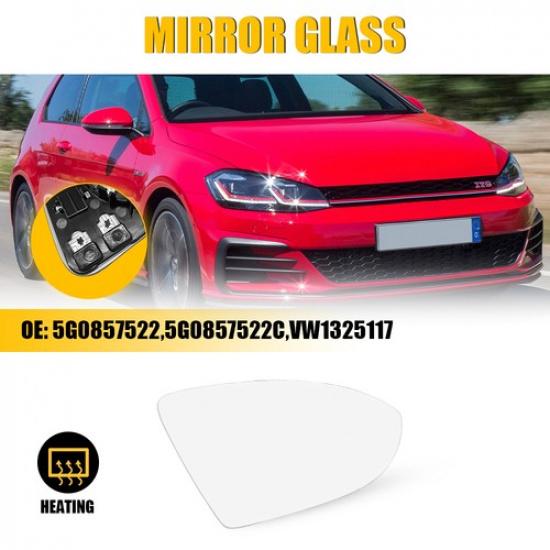 For Volkswagen Golf Alltrack 2017- Right Passenger Heated Wing Mirror Glass
