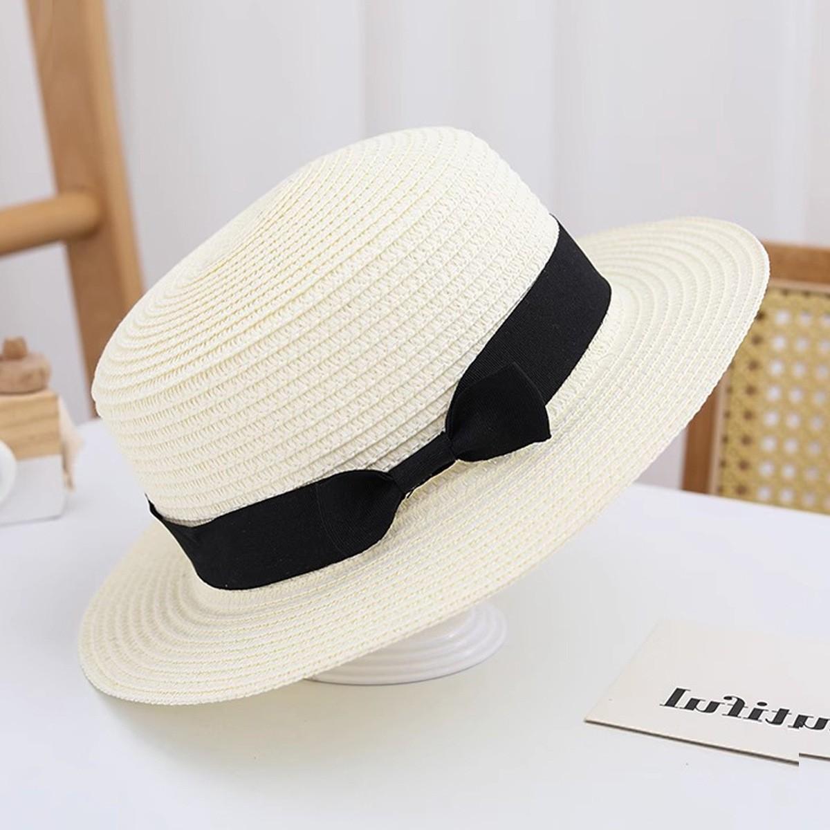 

Hat: Women s straw hat, summer long-brimmed sun hat, small flat hat, versatile sunscreen, beach sun hat Free size
