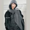Wool retro balaclava hat women's autumn and winter new versatile warm ear protection hat scarf integrated