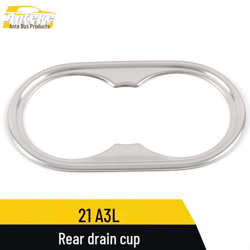 A3L Rear Armrest Cup Holder Stainless Steel Trim Ring