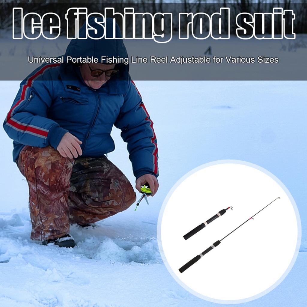 51/60/80/100CM Winter Shrimp Ice Fishing Rod Portable Winter Fishing Rod Carbon Fiber River Shrimp Carp Fishing Pole Rod Tackle