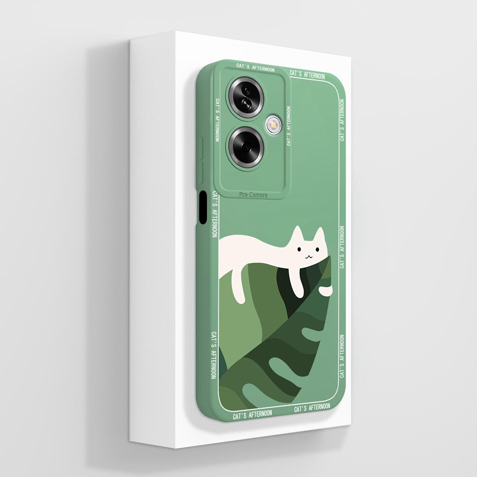 Cute Panda Covers For Oppo A79 5G Case For Oppo A2 5G Full Protection Funda For Oppo A 79 Housing Soft Liquid Silicone Back Capa