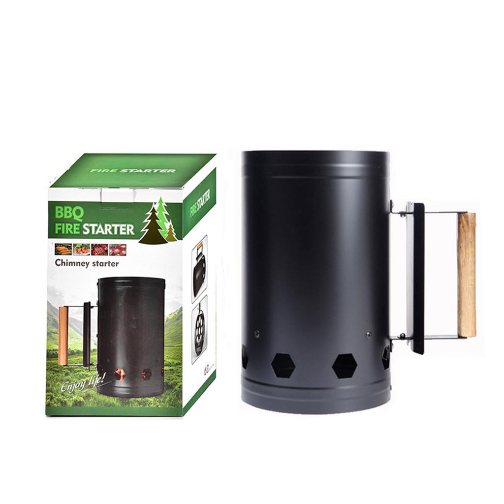 Charcoal Chimney Starter Heat Resistant Stainless Steel Rapid Fire Starter Can for Outdoor Cooking