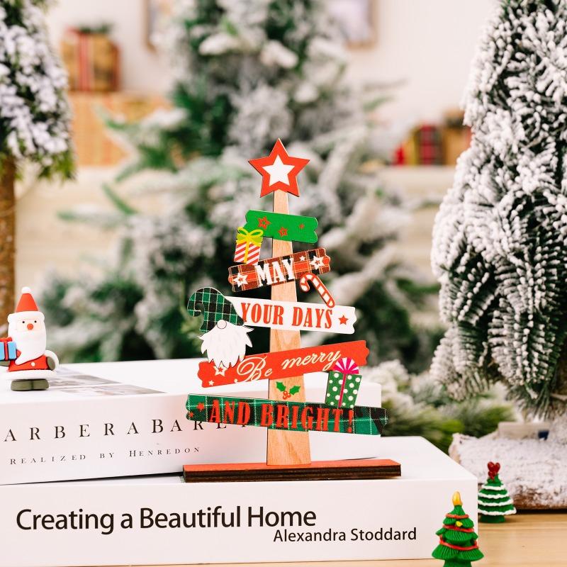 Wooden Christmas Ornaments Christmas Tree Ornaments Wooden Ornaments Creative Alphabet Tree Table Top Ornaments