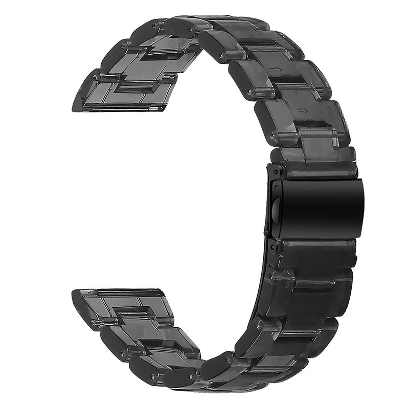 

For Misfit Vapor Resin Watch Strap Replacement Waterproof Watch Band Clear Black