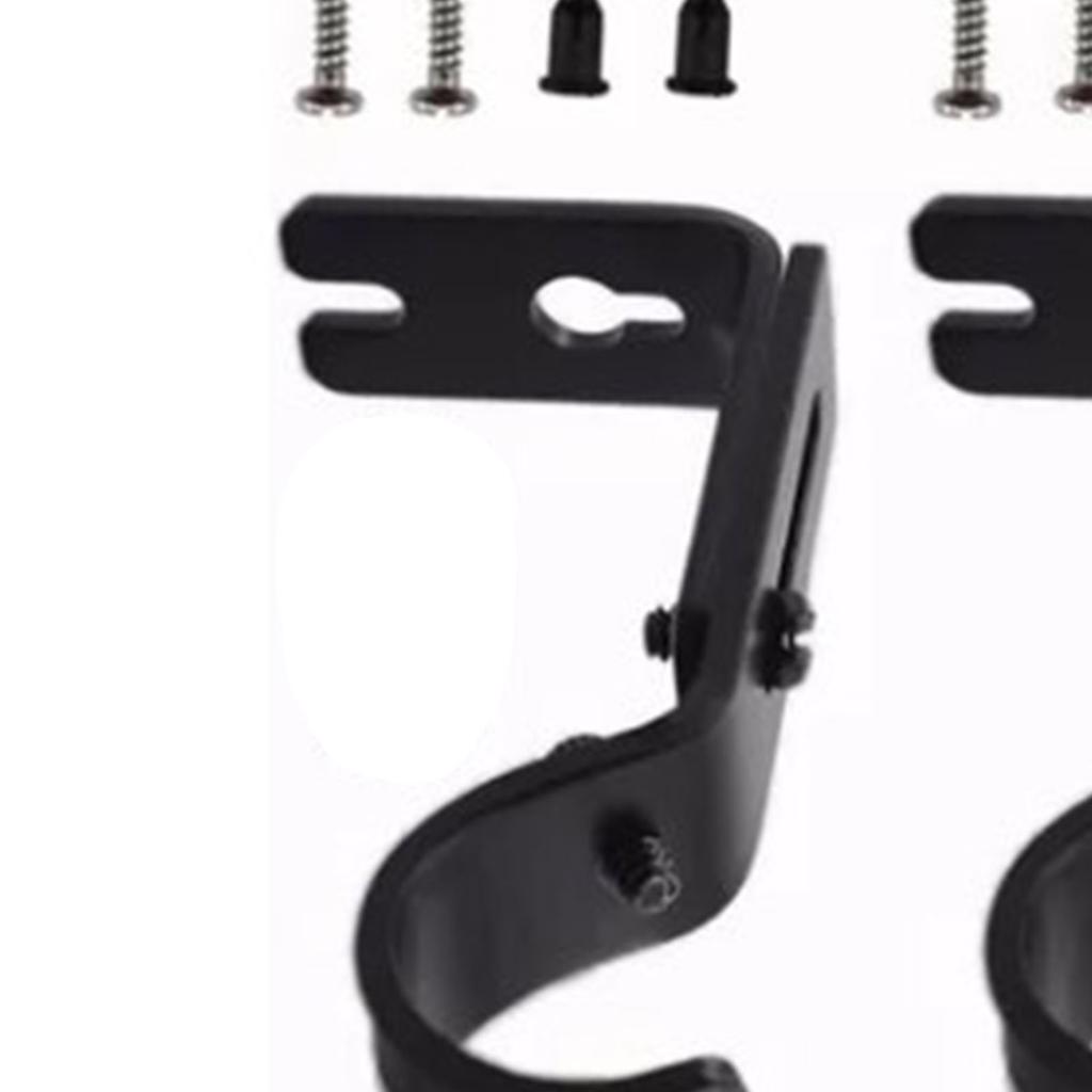 3PCS Adjustable Curtain Rod Brackets Iron Curtain Rod Support Hanger for Wall Black