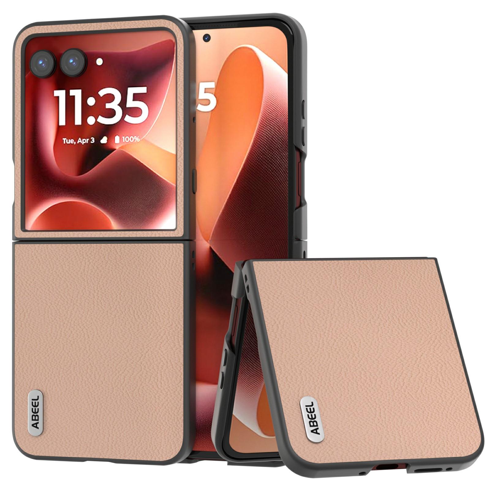 

ABEEL Серія Star Для Motorola Razr 60 Ultra 5G Чохол Натуральна Коров яча Шкіра + Полікарбонатна Кришка для Телефона C