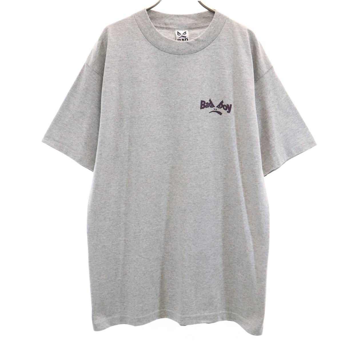 

BAD BOY 90-х годов Сделано в США Старая футболка с коротким рукавом L серый Мужская Б/У