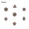 7 Pcs Yellow Eyes Metal Dice Solid Metal Polyhedral Dice Set Suitable for Role-Playing RPG  Board Game Dice Role-Playing RPG