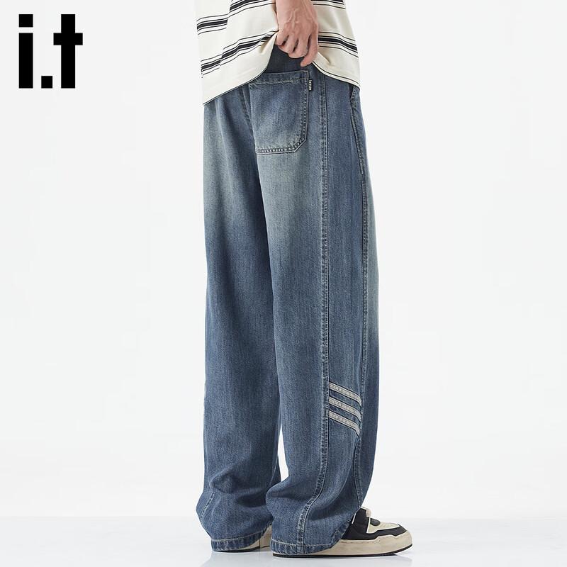 Izzue It Men's Lyocell Blend Loose Straight-Leg Jeans