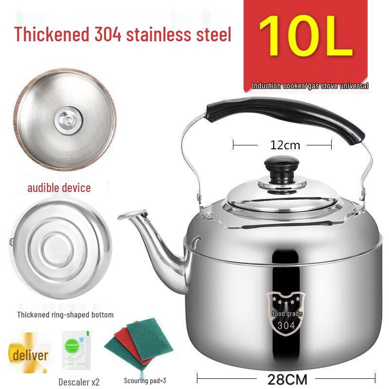 Stainless Steel Large-Capacity Whistling Kettle for Gas Stove - Electric Teapot & Water Boiler for Home