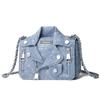 Personalized Suit Bag Fashionable Rivet Single-shoulder Bag Versatile Crossbody Denim Small Square Bag for Ladies