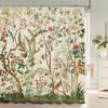 Flowers Waterproof Bathroom Curtains Green Plants Shower Curtains   3d Printing Polyeste Fabric Decoration Home Bath Screen