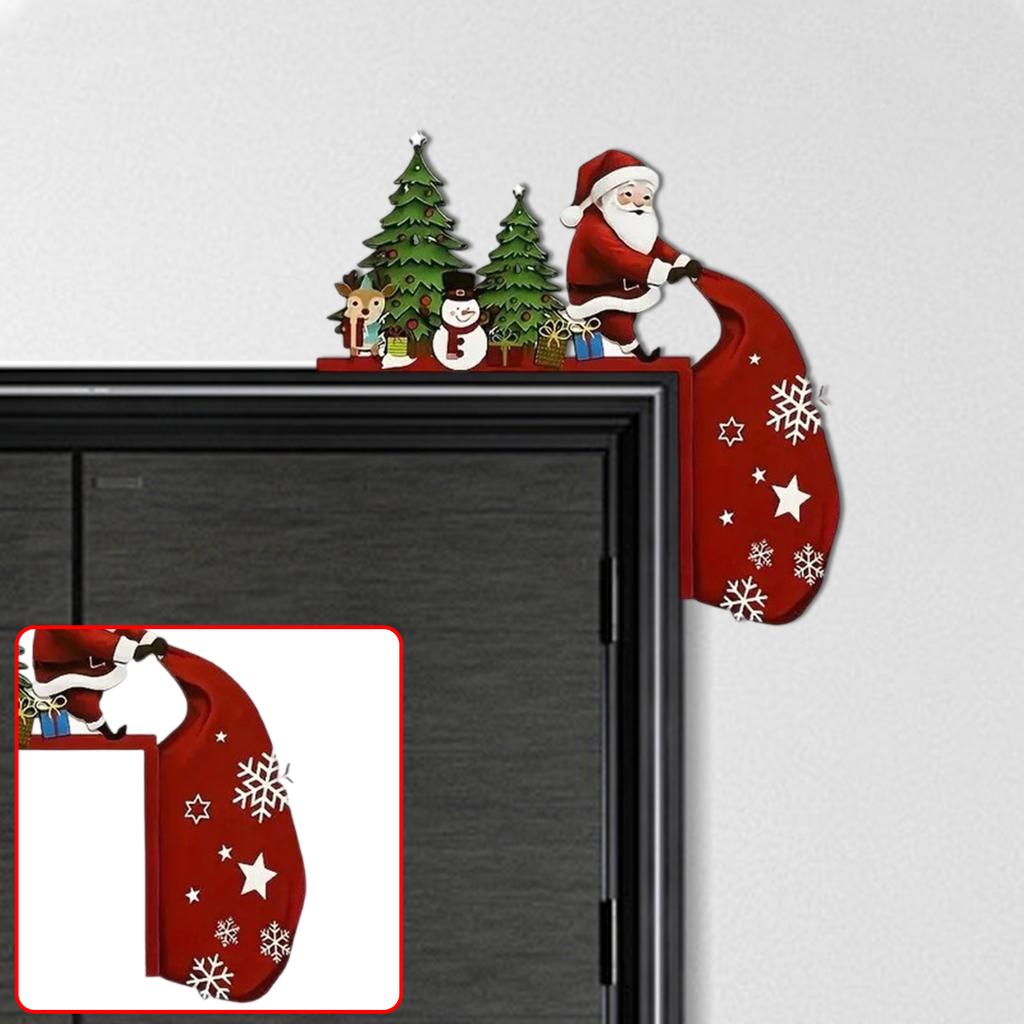 Christmas Door Frame Corner Wall Stickers , Elk ,wooden Door Corner Decorations