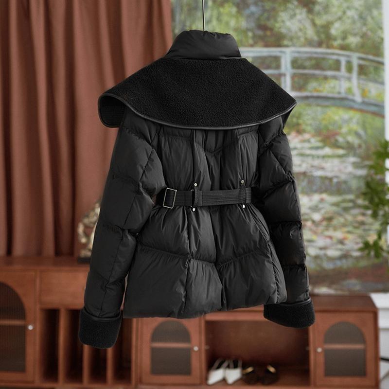 Women's Short Coat Autumn Winter Fashion Temperament Down Cotton Lamb Woolen Jacket Female Warm Casual Slimming Jackets