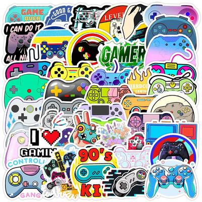 50pcs Waterproof Game Controller Graffiti Stickers for Suitcases, Laptops, Cars, Skateboards, Water Bottles