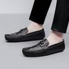 Genuine Leather Men's Loafers Shoes High Quality Muller Dress Moccasins Breathable Slip on Driving Shoes Crocodile Pattern Flats