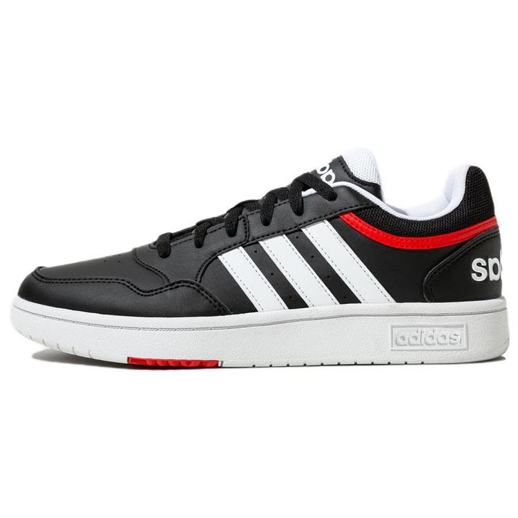 

Adidas Neo Hoops 3.0 Magic Ring Leather Slip Resistant Durable Lightweight Low Top Skate Shoes Men Sneakers Black White Red H03778 45⅓