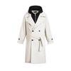 GOLFCROSS Unisex Faux Two-Piece Hooded Long Trench Coat