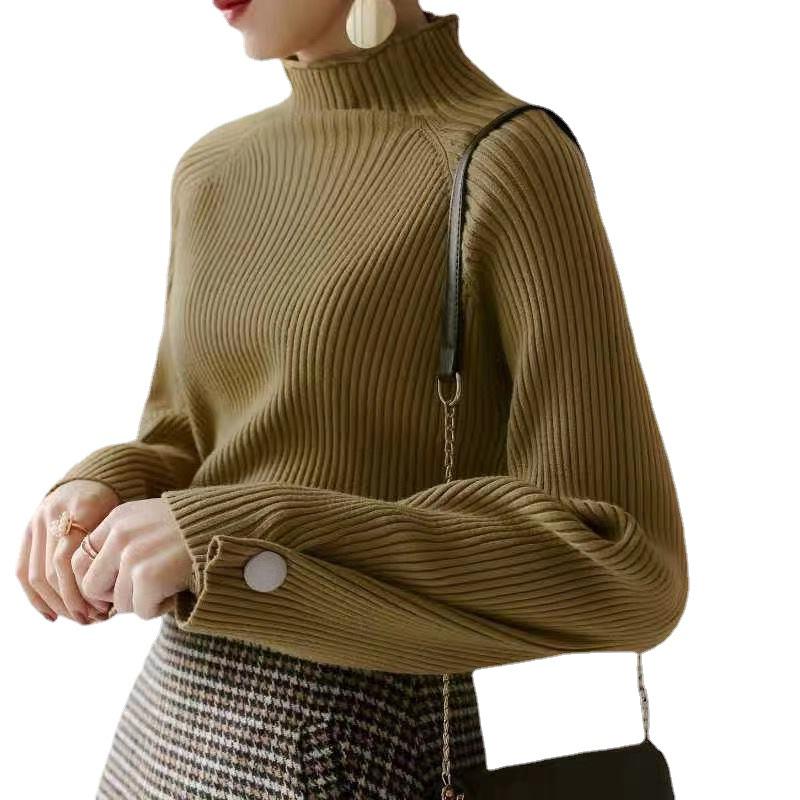 Women's Slim Fit Knitted Sweater - Warm Long Sleeve Turtleneck Base Shirt