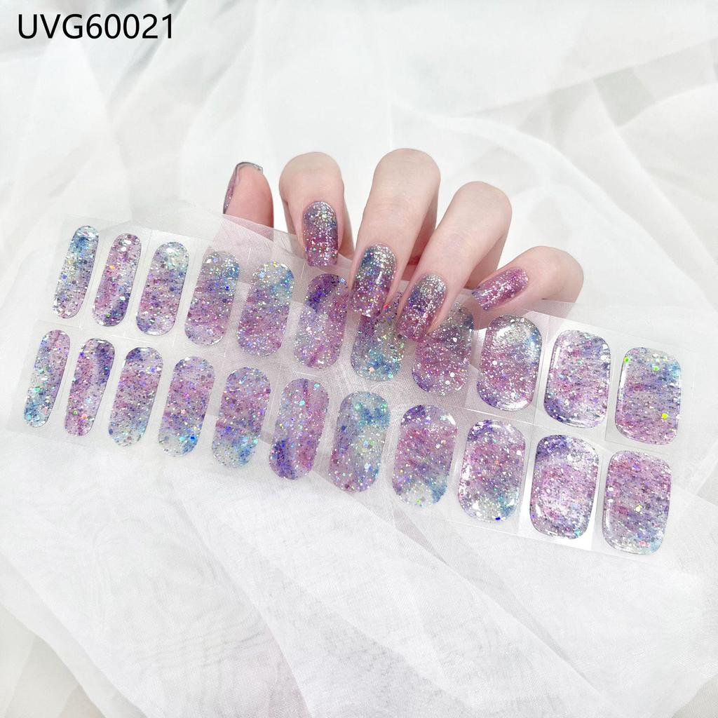 Transparent Nude UV Gel Nail Art Stickers: Semi-Cured, Semi-Baked Manicure Sheets
