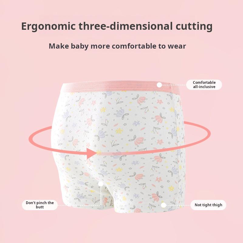 4-pack Colorful Bridge Girls' Underwear Pure Cotton Flat Angle Pants A-class Middle and High School Students' Children's Underwear
