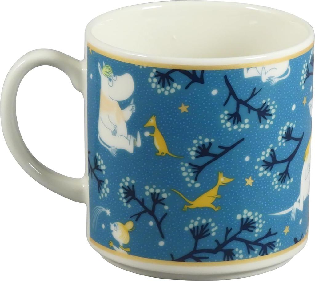 Moomin Christmas 9x9cm Moomin Gift for Made In Teal Mug, Large, 350ml, Diameter, "First Snow" Design, Merchandise, Women, Birthday, Tableware, Japan,