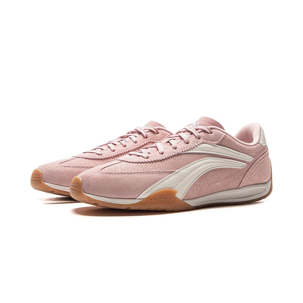 Li Ning Film TURBO Slip Resistant, Abrasion Resistant, Lightweight Low top Casual Shoes Women's Pink White AGLV236-2