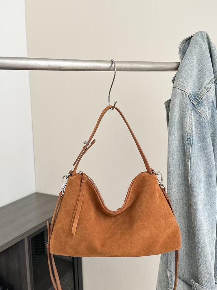 Geantă de umăr crossbody din piele naturală mată de vacă, de damă, modă coreeană 2025, capacitate mare