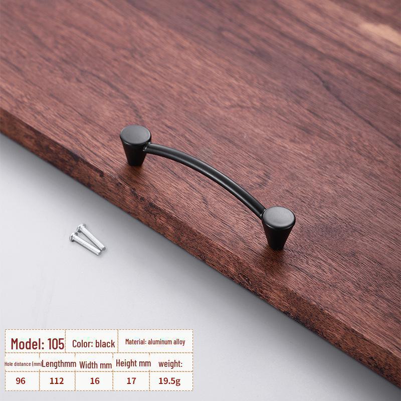 Black Aluminum Alloy European-Style Drawer & Cabinet Handle