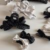 French Black & White Polka Dot Bow Hair Claw – Versatile Fashion Shark Clip
