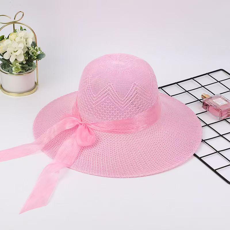 Women's Fashionable Sun Protection Wide Brim Straw Hat for Summer Beach and Scenic Outings
