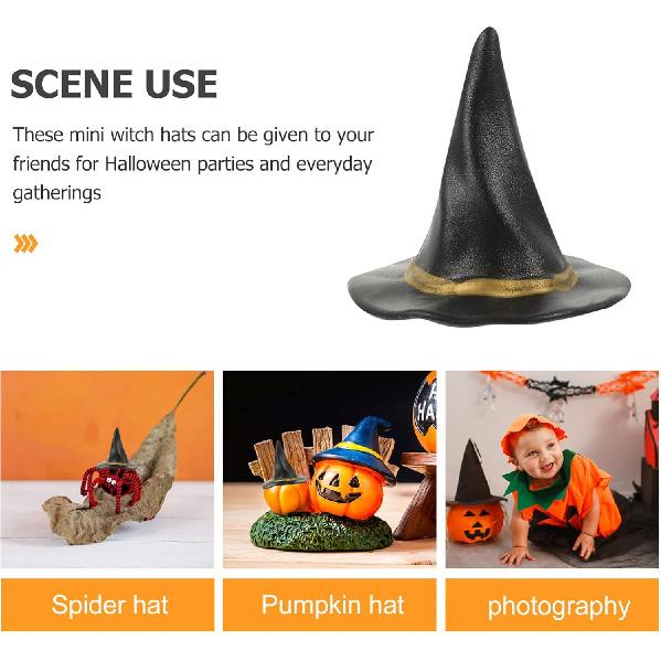Bottle Witch Hat Toppers 24PCS Miniature, Witch, Halloween & Mini Doll House Decor