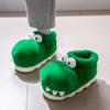 Fashion Winter Warm Shoes Woman Men Indoor Fluffy Slippers Cute Cartoon Crocodile Thick Sole Soft Plush Couples Home Floor Snow Boots