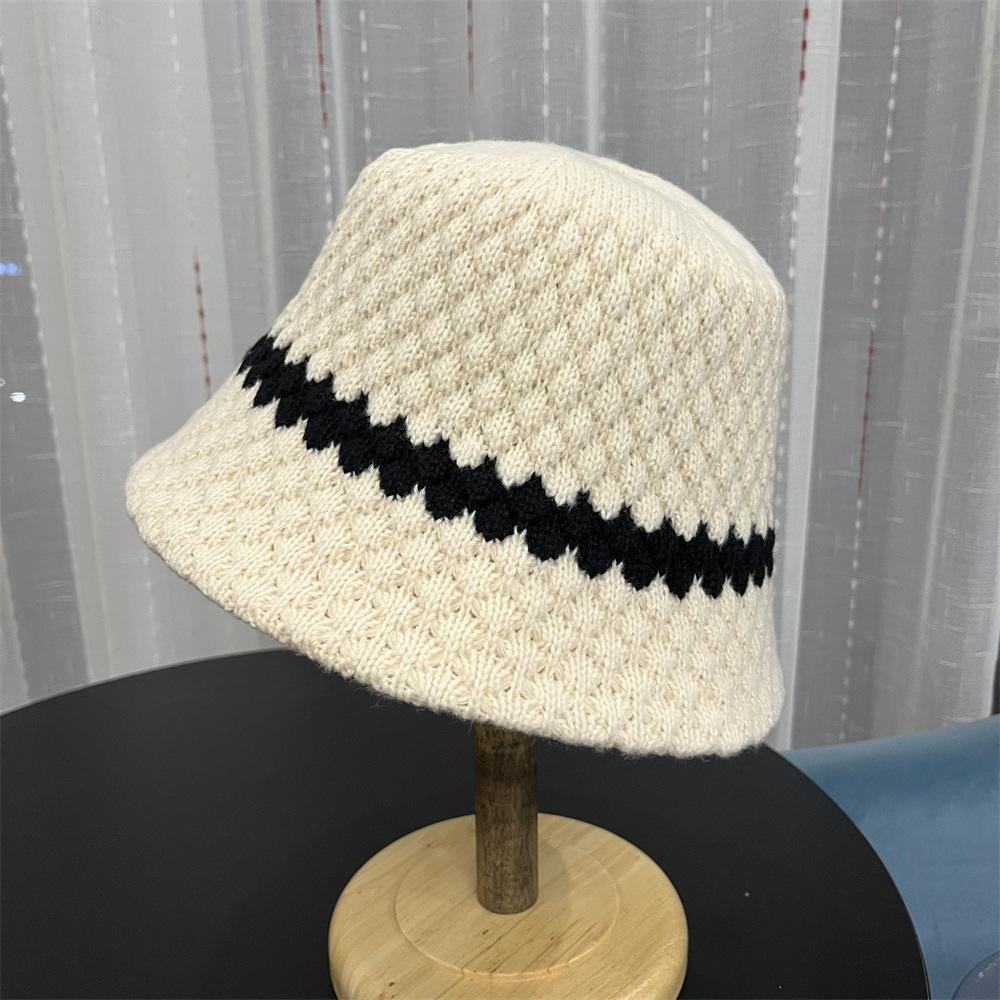 

Цветовая гамма в полоску теплая шерстяная шапка рыбака детская осень и зима приливной бренд показывающая шляпа-умывальник шляпа-ведро Adult (56-58cm)