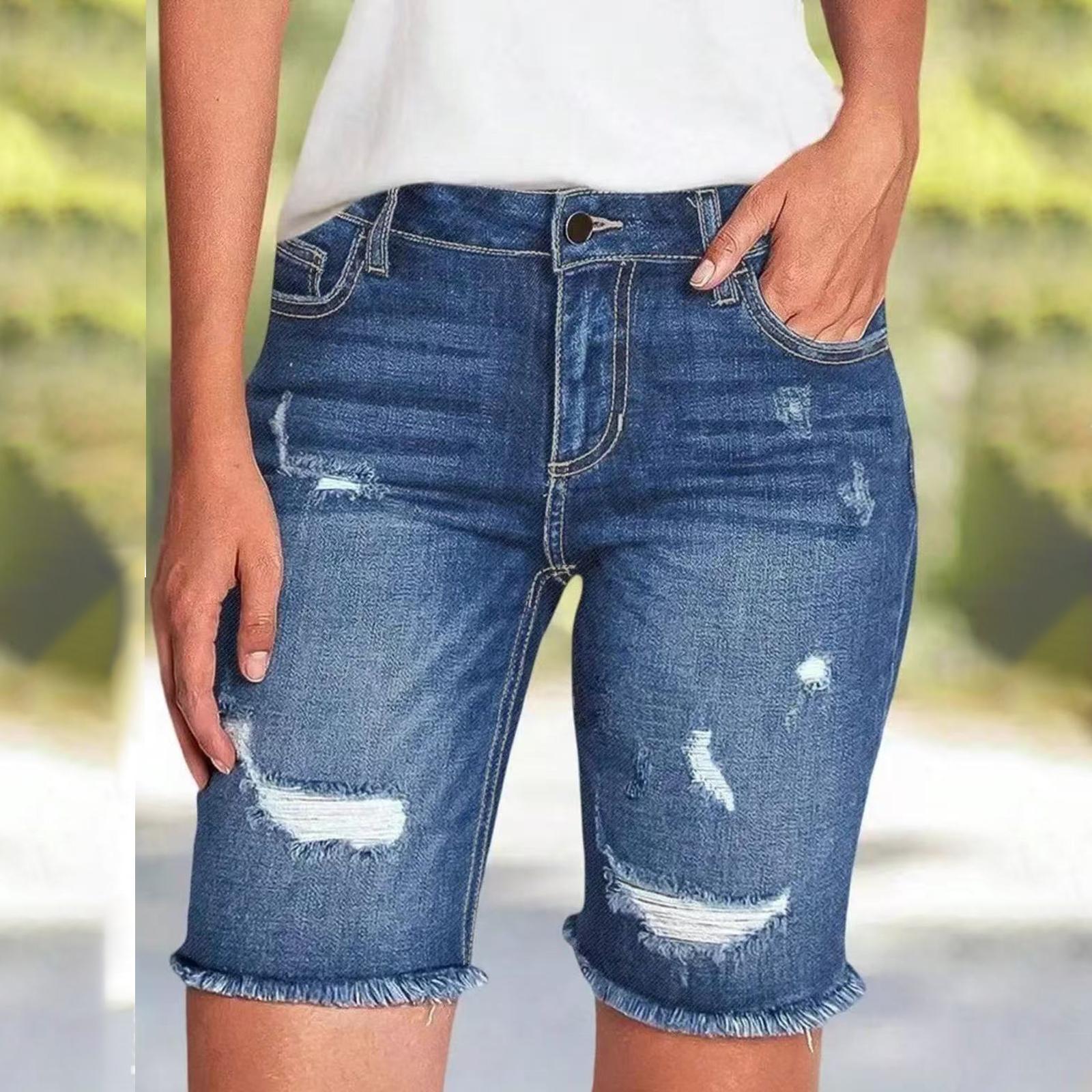 

Женские джинсы прямого кроя Джинсы с карманами Повседневные джинсовые брюки L синий