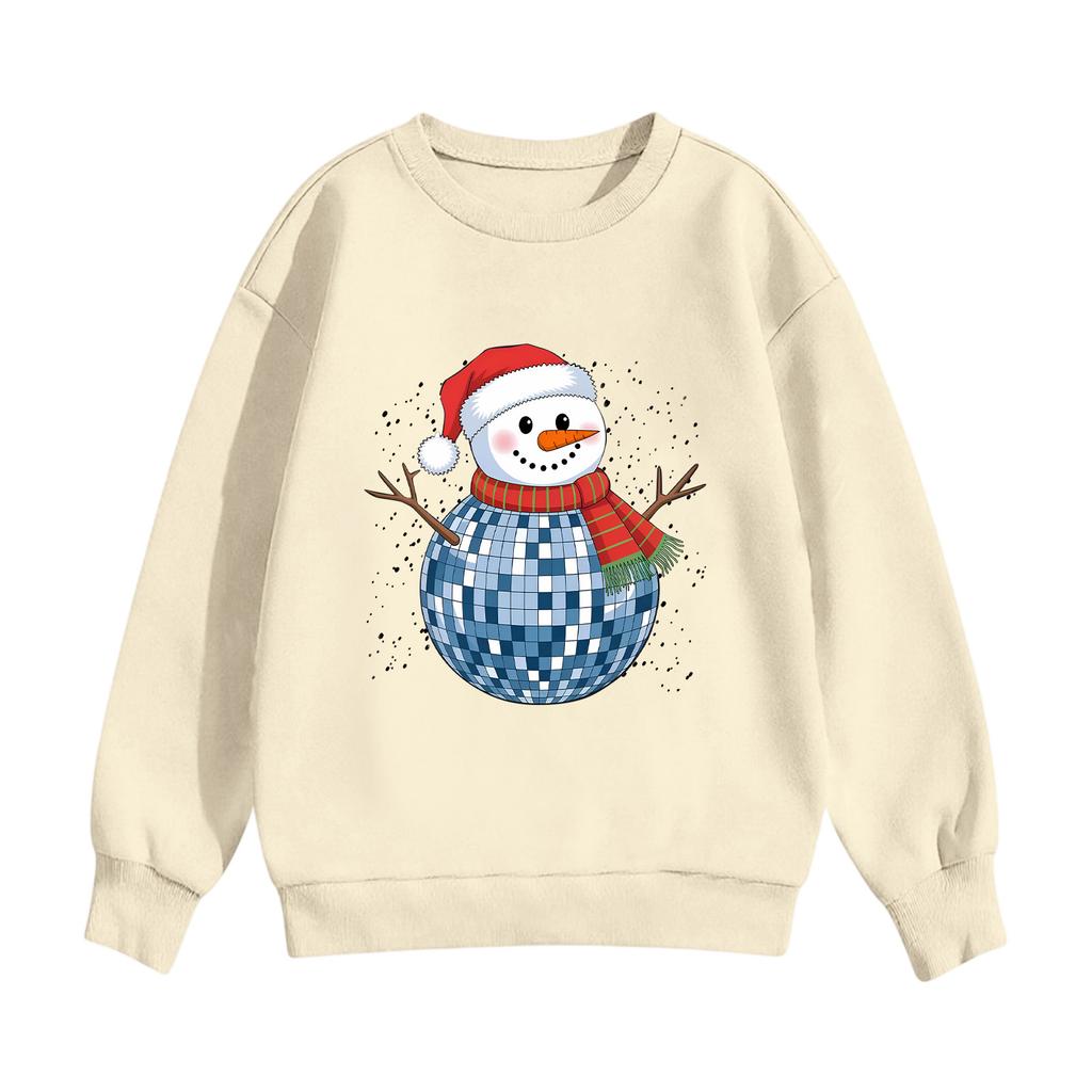 Felpa casual da bambino a girocollo stampata a maniche lunghe con cappuccio