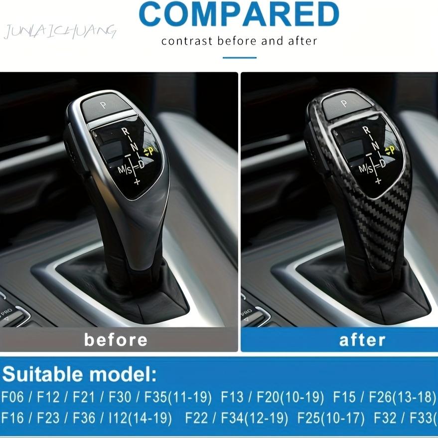 Carbon Fiber Gear Shift Knob Cover for BMW F20 F21 F22 F23 F30 F32 F34 F35 F36 F06 F12 F25 F26 F15 F16 Premium Interior with Precision Fit & Stylish