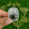 Gift For Her Natural Labradorite Statement Adjustable Ring 925 Silver