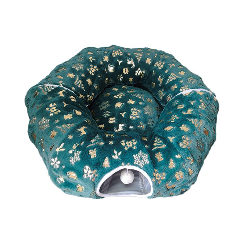 

Рождественская туннельная кровать S-образной формы 2025: Уютная осенне-зимняя кошачья лежанка для питомца