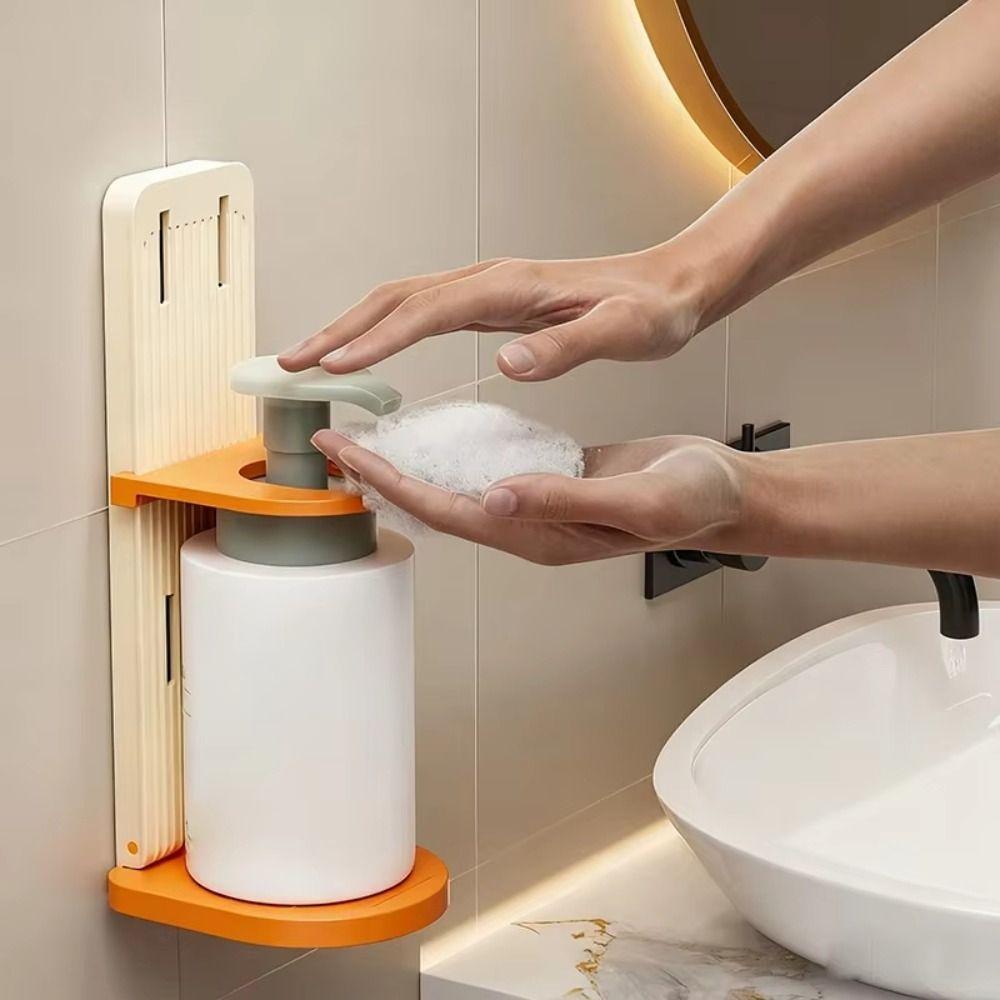 Adjustable Bathroom Storage Rack Wall Mounted Shampoo Bottle Holder Body Wash Storage Rack