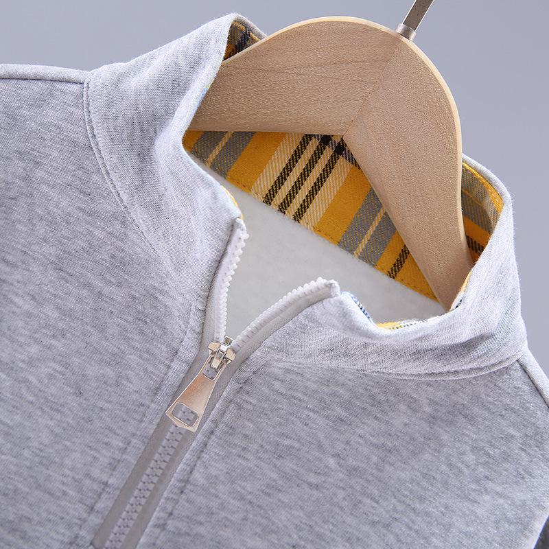 Sweatshirt mit Stehkragen für Jungen - Langärmeliges Freizeit-Oberteil für Grund- und Mittelschüler, Frühjahrs-/Herbstbekleidung