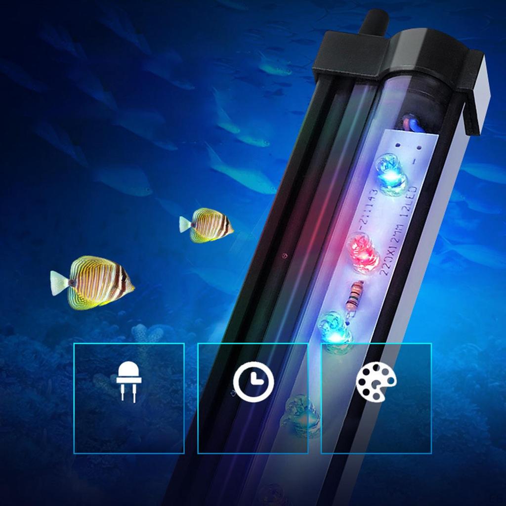 LED Aquarium Light Fish Tank Lamp Submersible Underwater Waterproof 10.04inch