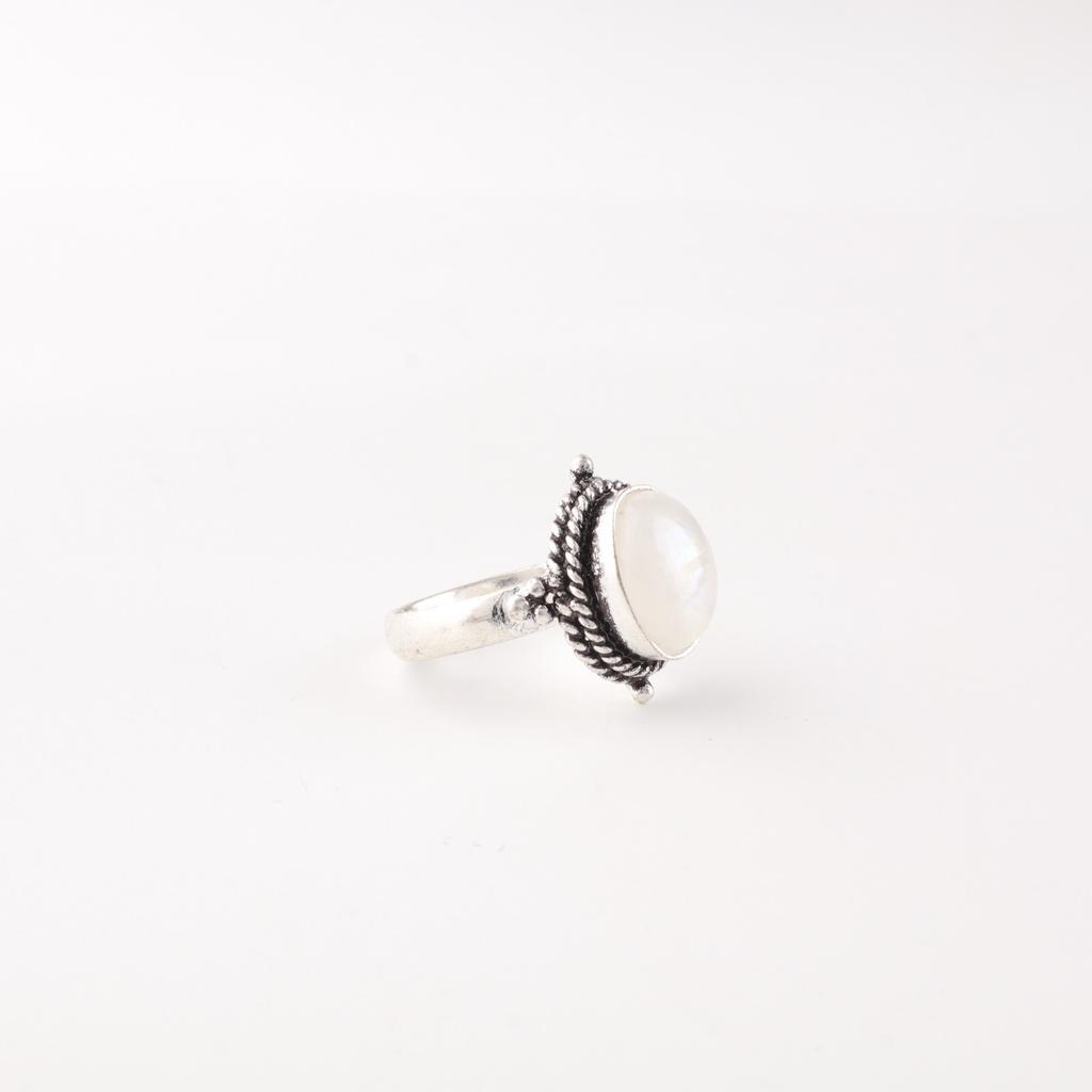 Rainbow Moonstone Gemstone 925 Solid Silver Jewelry Handmade Ring Birthday Gift RR-9-26