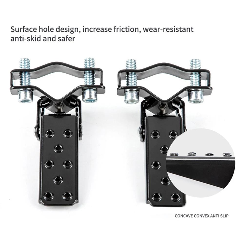 Universal 2Pcs Motorcycle Floorboard Retro Steel Motorbike Foldable Foot Step Pegs MTB BMX Bike Folding Pedal Footrest Footpegs