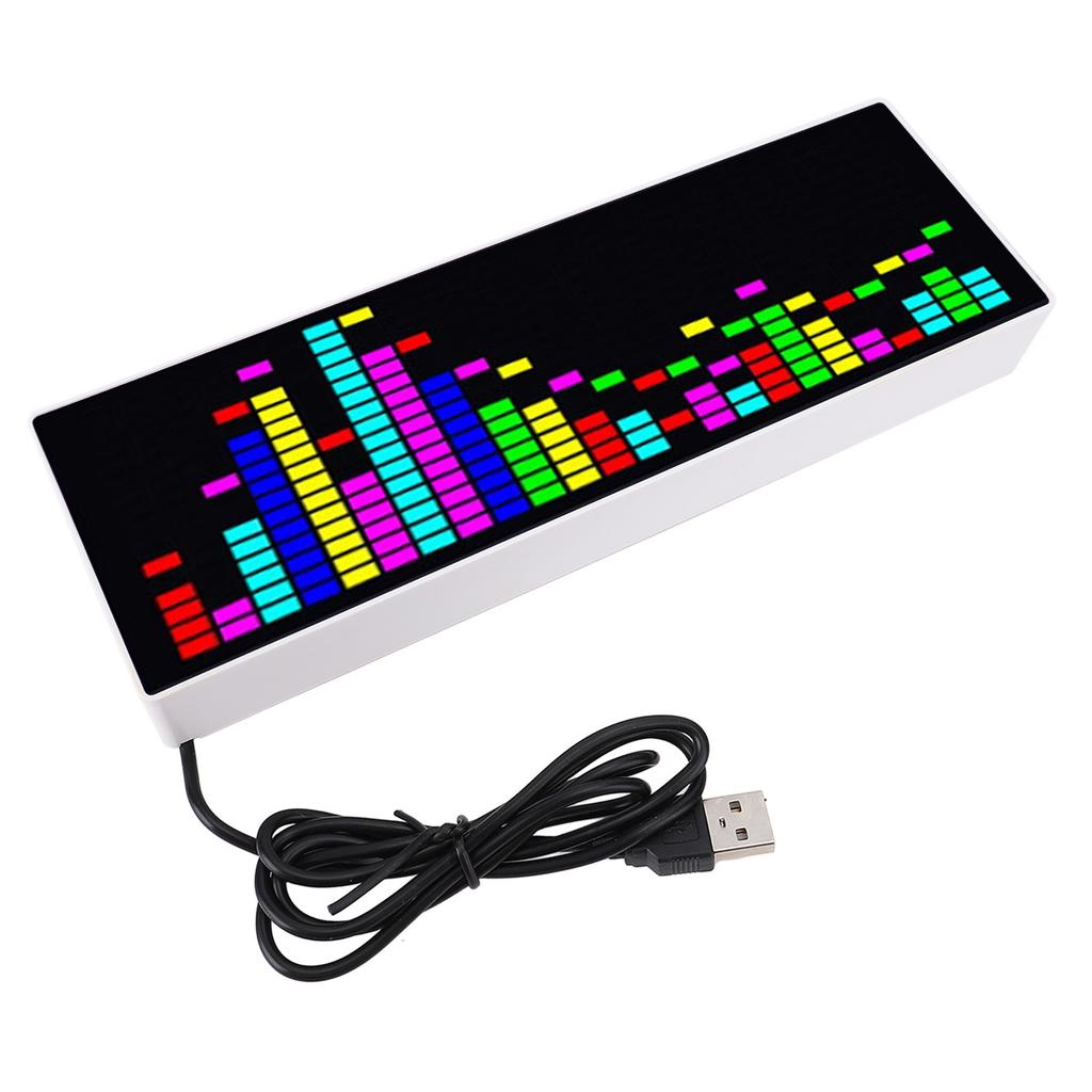 LEDowy wyświetlacz spektrum muzycznego zasilany przez USB, kolorowy RGB, sterowany głosem, rytmiczne światło z elektroniką